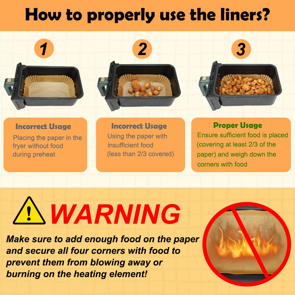 LINERS in use catching grease and crumbs for easy cleanup
