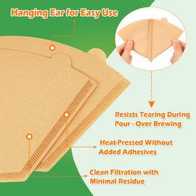 BYKITCHEN durable reinforced paper maintains shape during brewing.
