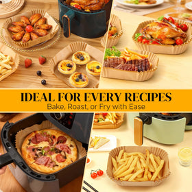 BYKITCHEN easy-clean-air-fryer-sheets stay flat and resist fluttering