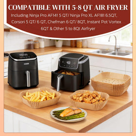 BYKITCHEN easy-cleanup liners minimize stuck-on food after air frying