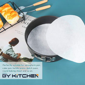 BYKITCHEN round parchment with easy release for neat cakes and cookies.