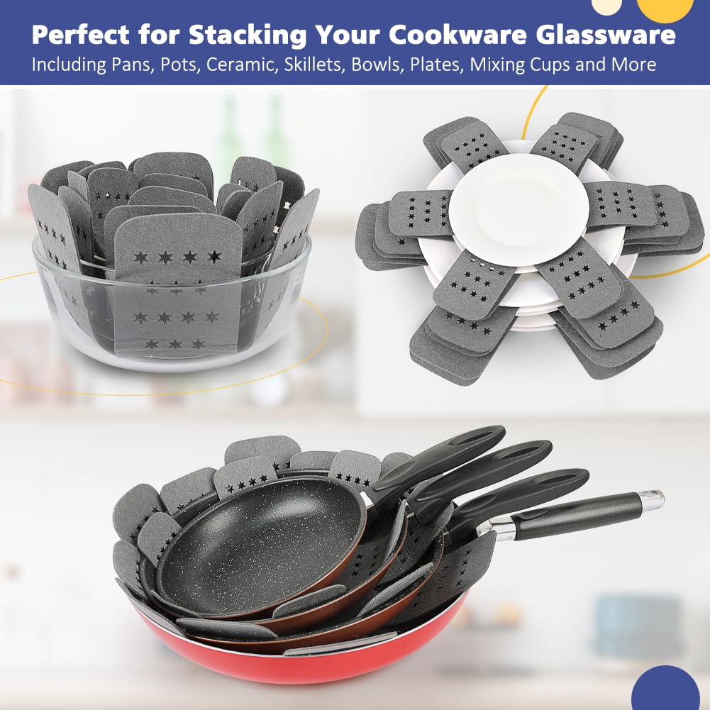 BYKITCHEN felt pan separator large accommodates large cookware for neat storage.