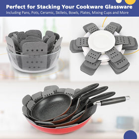 BYKITCHEN felt pan separator large accommodates large cookware for neat storage.