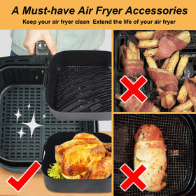 BYKITCHEN food-grade silicone liner fits 6-8qt fryers for versatile use