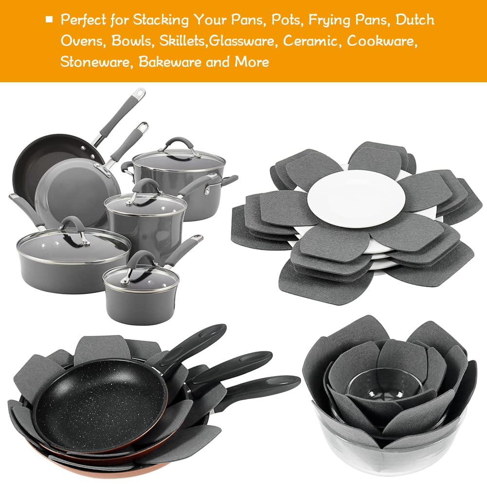 BYKITCHEN hangable pan saver pads stored neatly when not in use