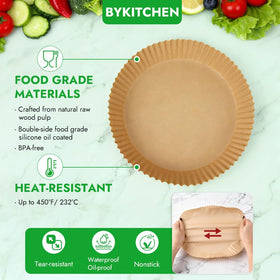 BYKITCHEN heat-resistant parchment paper: BPA-free and oil-proof