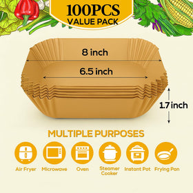 BYKITCHEN liner pack compatible with CHEFMAN 2QT mini air fryer for easy use