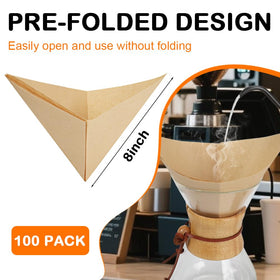BYKITCHEN natural unbleached square filter paper with no additives.