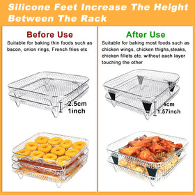 BYKITCHEN Ninja Crispi-compatible rack enables efficient multi-item meals.