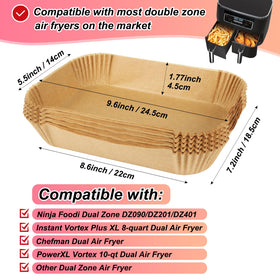 BYKITCHEN liner fit for Ninja DZ201/DZ401/DZ550 dual fryers