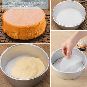 BYKITCHEN oven-safe parchment rounds ready for baking, up to 446°F.