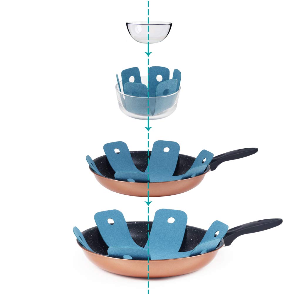 BYKITCHEN pan protector pad in four sizes fits small to large cookware