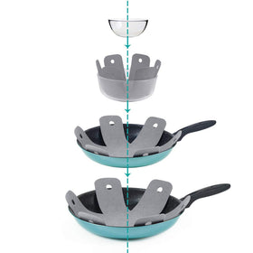 BYKITCHEN pan protector 16-inch pad provides extra coverage to guard large pans.
