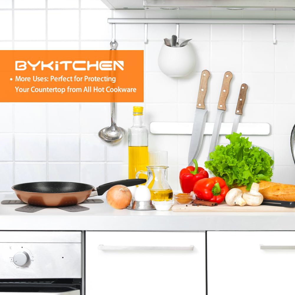 BYKITCHEN pan protectors in action on a tidy kitchen counter