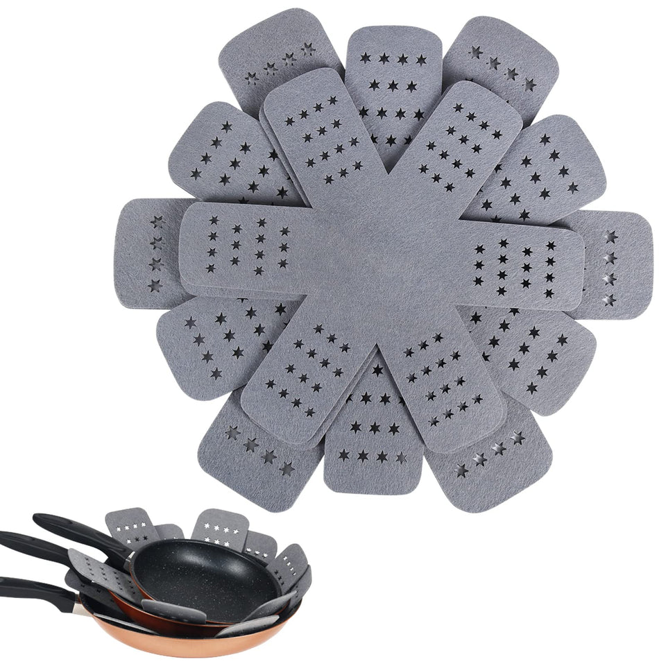 BYKITCHEN pan protectors with star design shield 12-inch cookware from scratches
