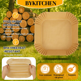 BYKITCHEN parchment-paper-filters-100pack keeps counters clean and liners ready
