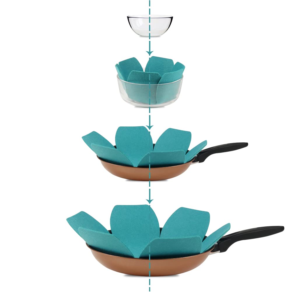BYKITCHEN pot pan protectors thick felt cushioning for cookware