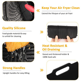 Reusable silicone liner reduces waste and saves money over disposable papers.