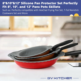 BYKITCHEN silicone pan protector 12-inch guards large pans against dents and wear.