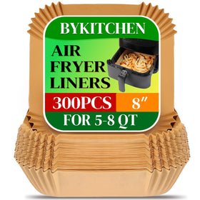 BYKITCHEN square air fryer paper liners for easy cleanup and even cooking.
