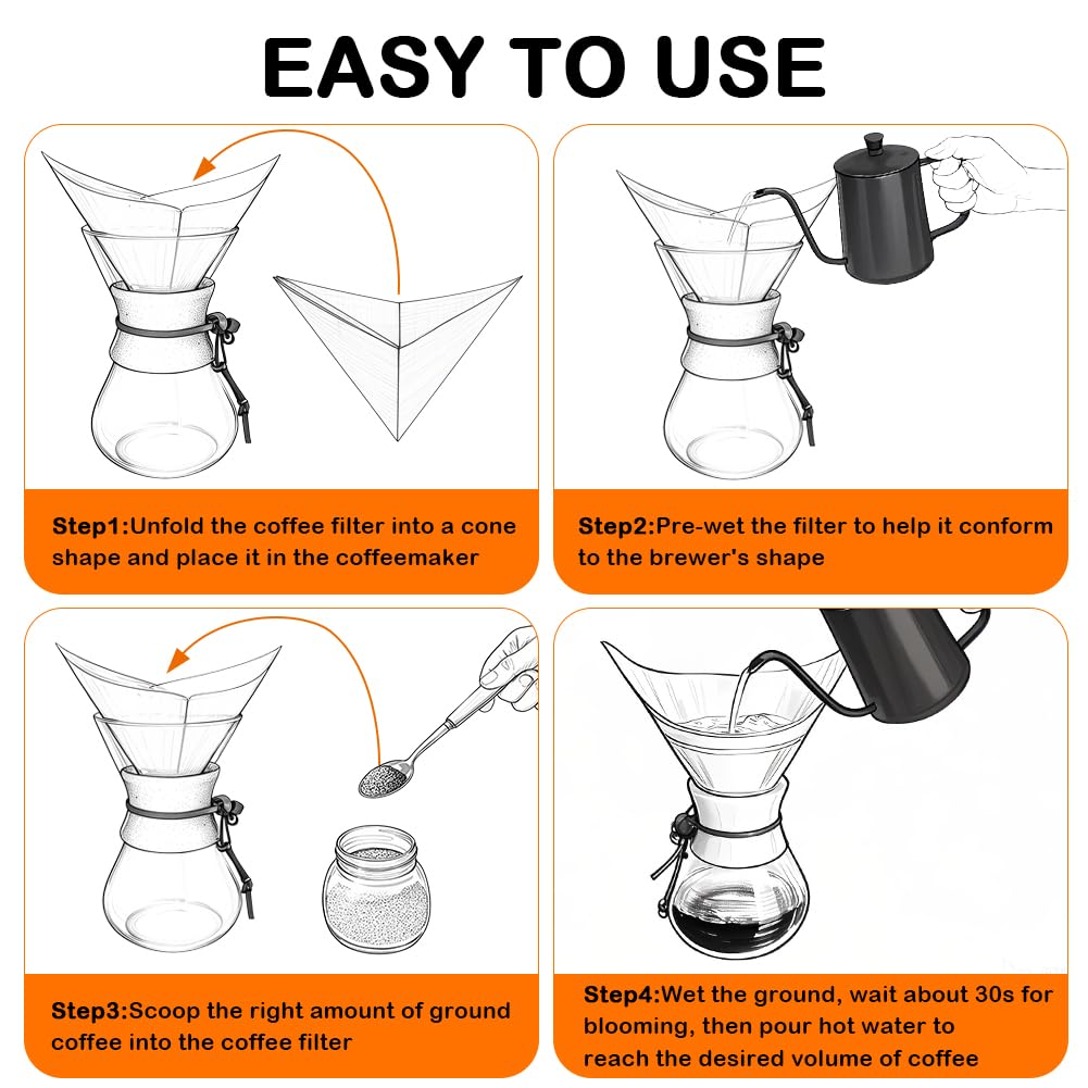 BYKITCHEN square disposable filters for easy daily brewing.
