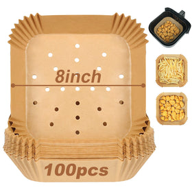 BYKITCHEN square liners 100-pack for easy, mess-free air frying.