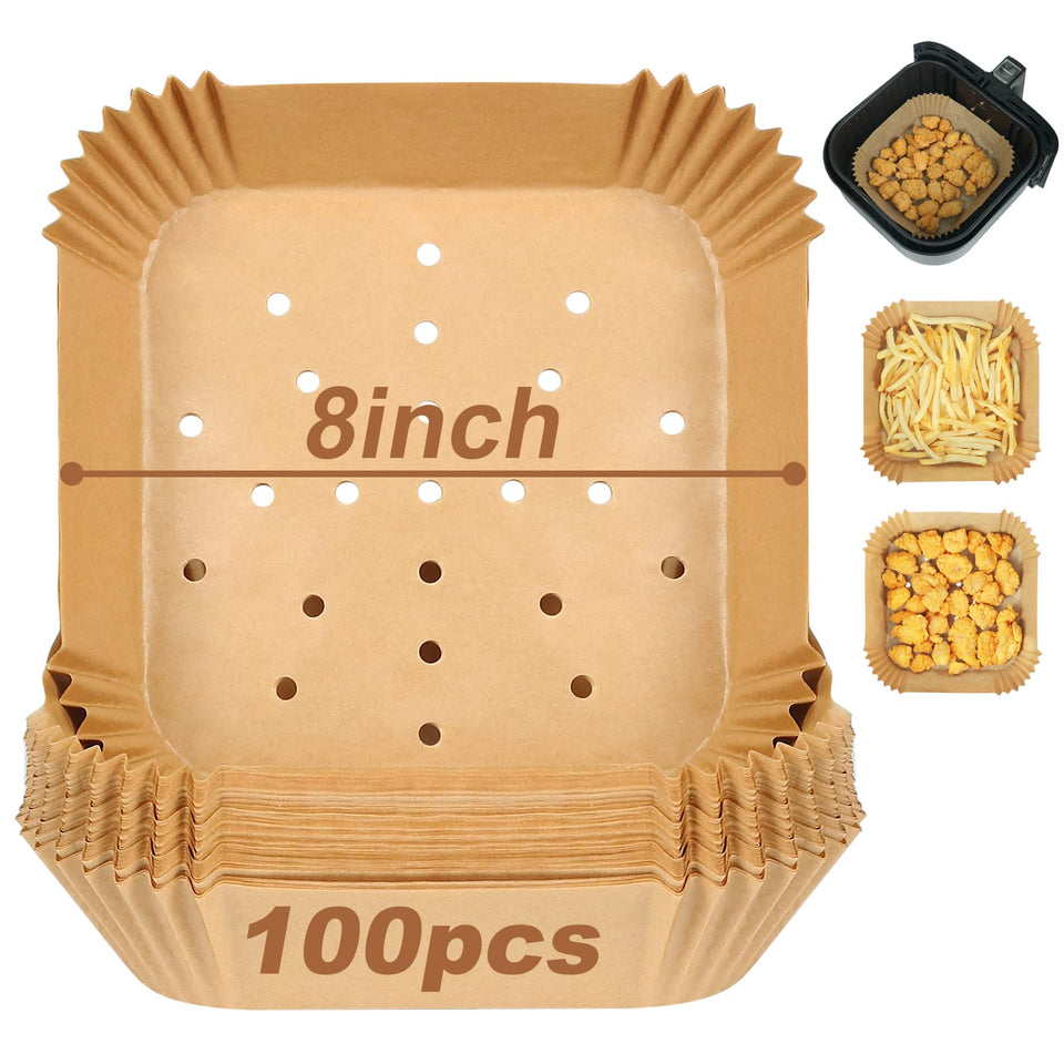 BYKITCHEN square liners 100-pack for easy, mess-free air frying.