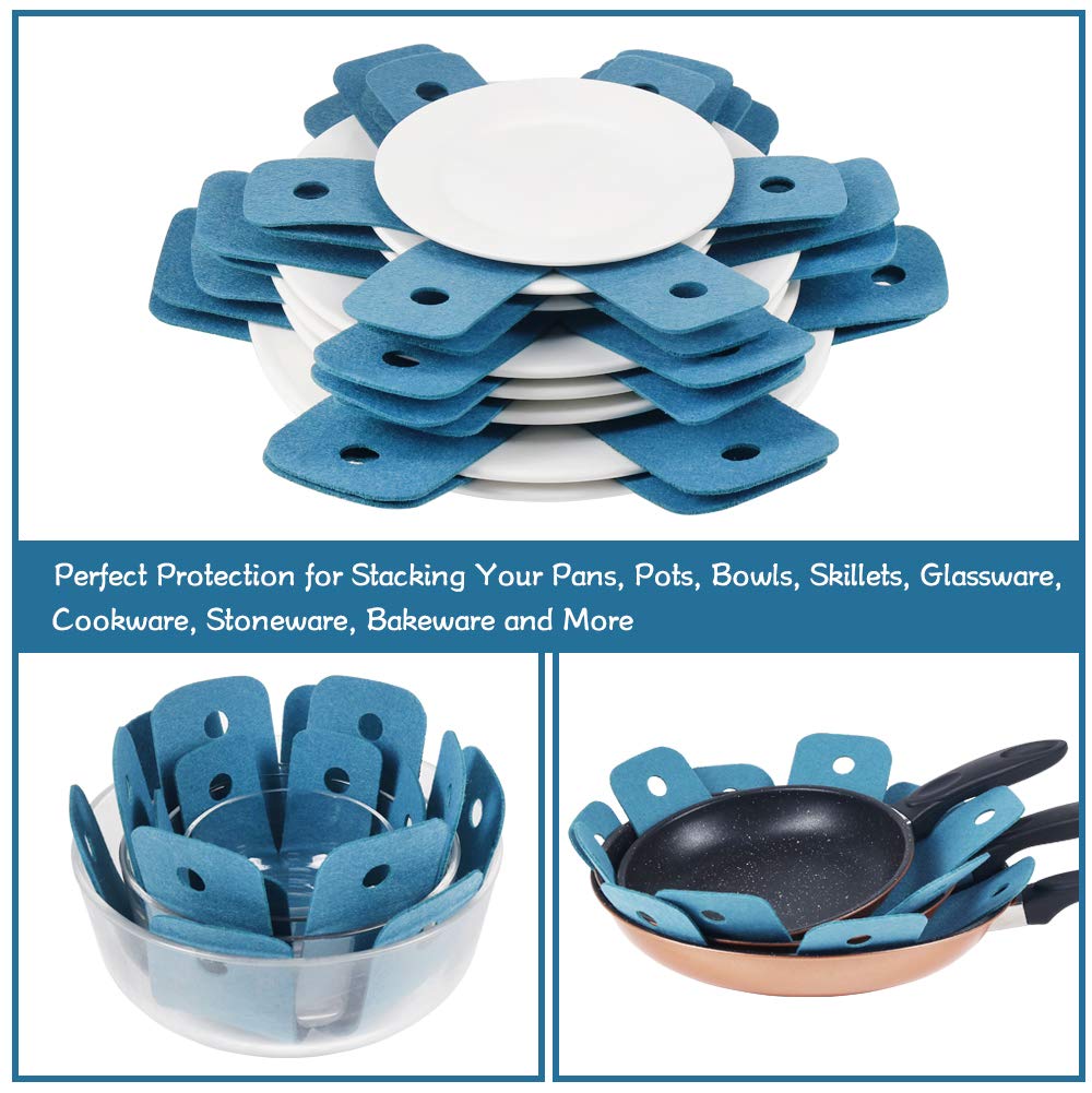 BYKITCHEN stackable cookware protection helps save cabinet space