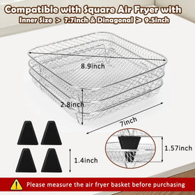 BYKITCHEN three-tier air fryer rack shows multi-layer design for batch meals.