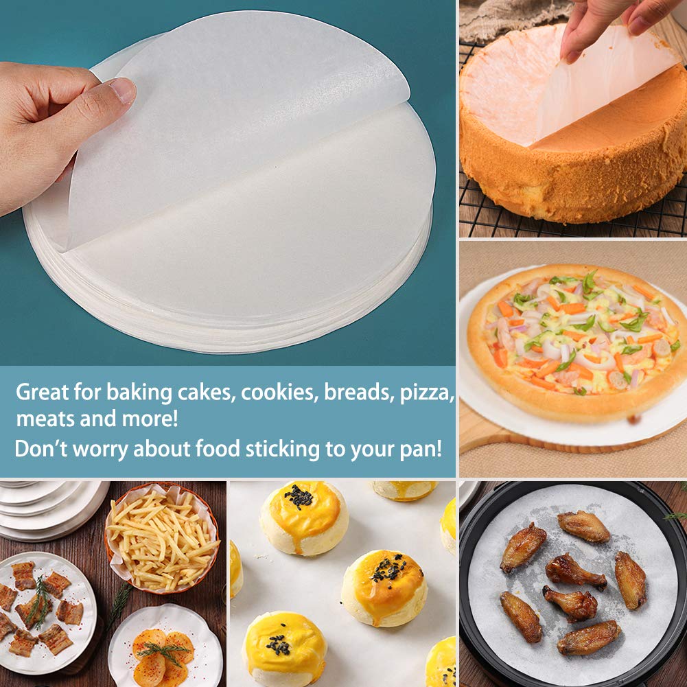 BYKITCHEN waterproof and tear-resistant parchment circles protect pans.