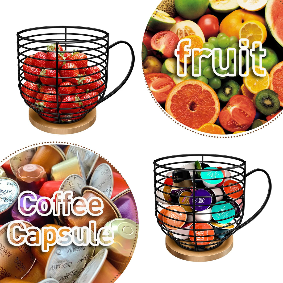 BYTEAIDREX counter-organizer-with-wood-base declutters surfaces and speeds coffee prep.