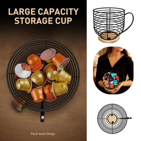BYTEAIDREX wood-base-coffee-pod-holder combines stability with natural aesthetics.