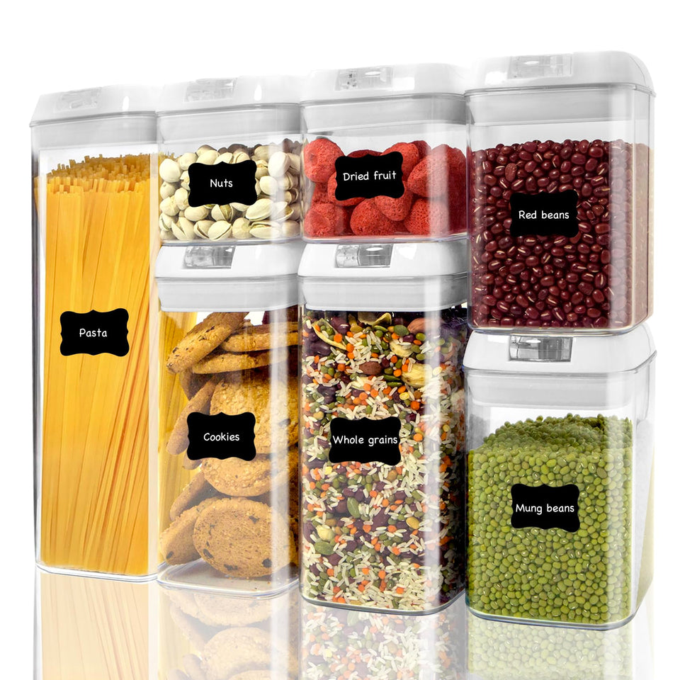 ByteStar airtight containers, 7-piece set for organized pantry storage.