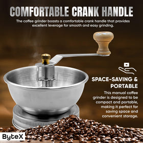 ByteX compact grinder lid attached to a Mason jar, ideal for travel and small kitchens.
