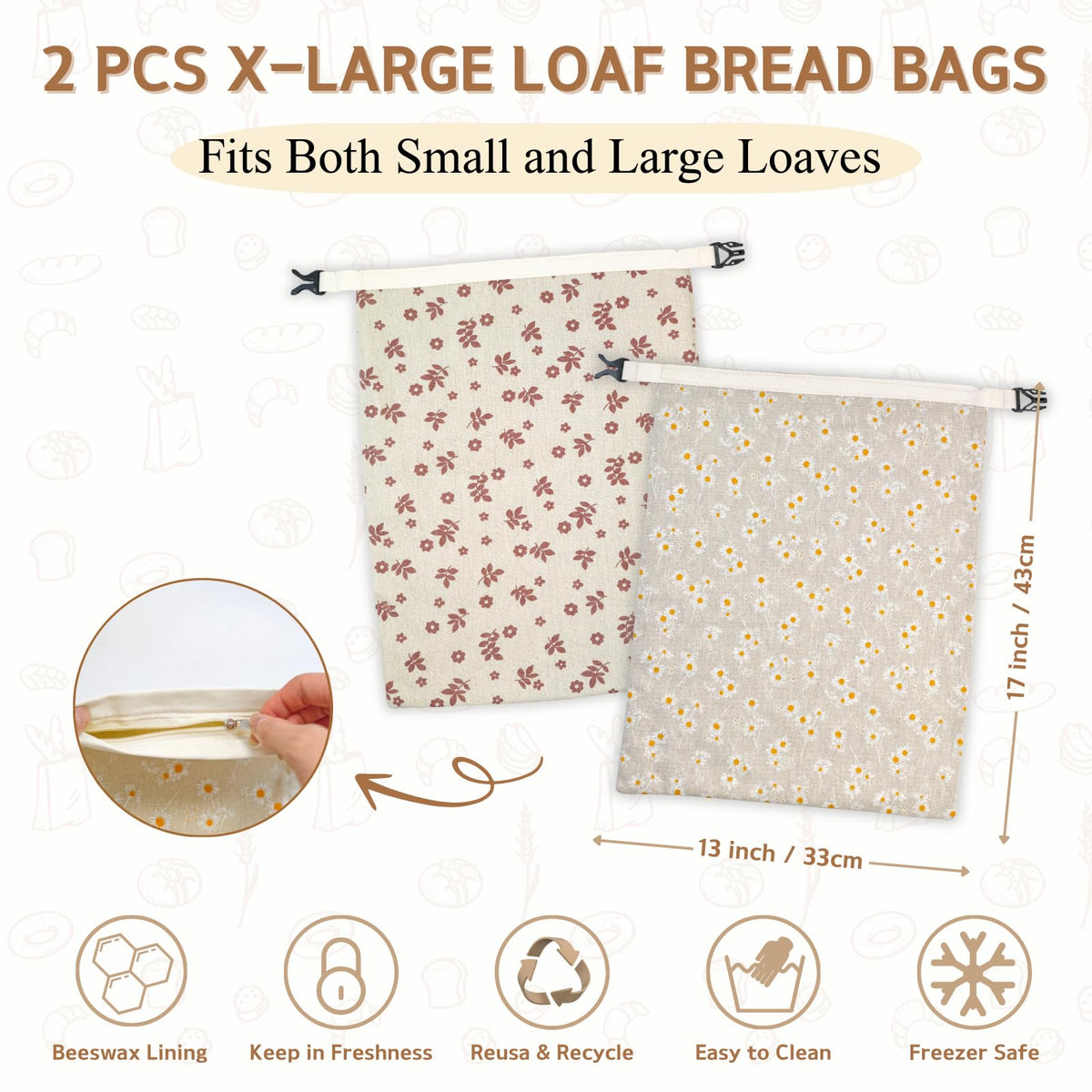 BYTTME beeswax lining keeps bread fresh naturally.