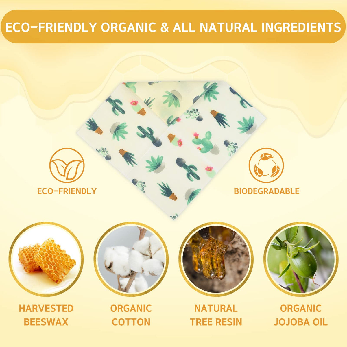 BYTTME beeswax wraps Medium on a lunch container for eco-friendly meals