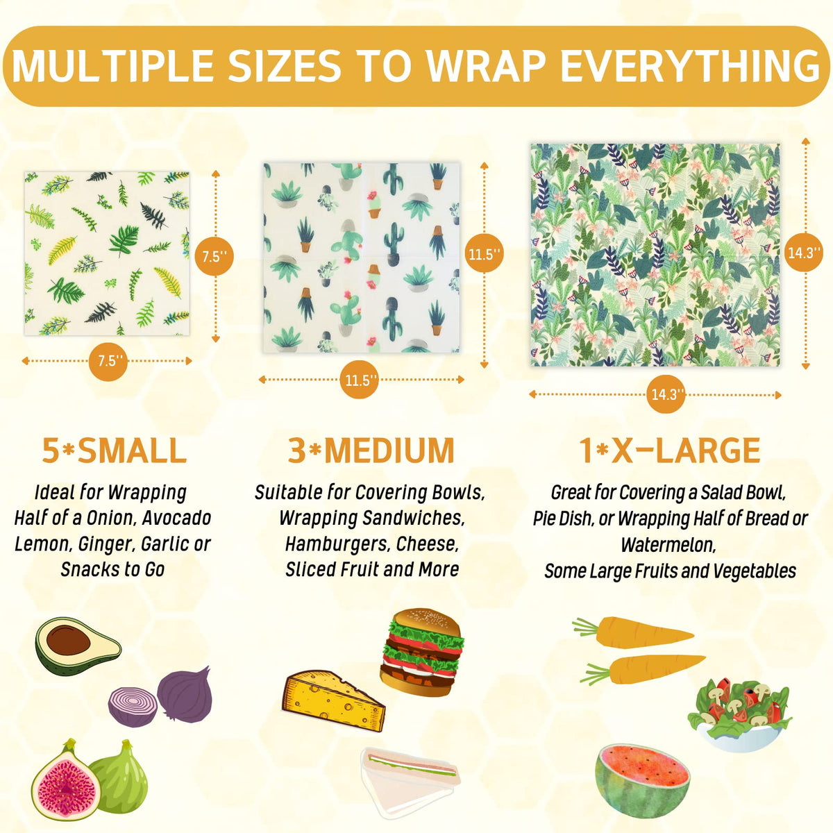 BYTTME beeswax wrap Small covering cheese and fruit for freshness