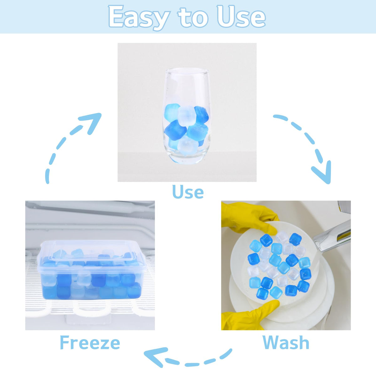 BYTTME freezer-safe plastic ice cubes maintain shape for longer cooling