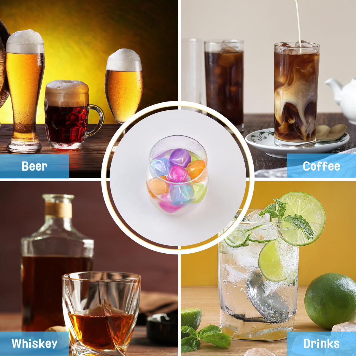 BYTTME 60-pack set suits whiskey, beer, coffee, and wine.