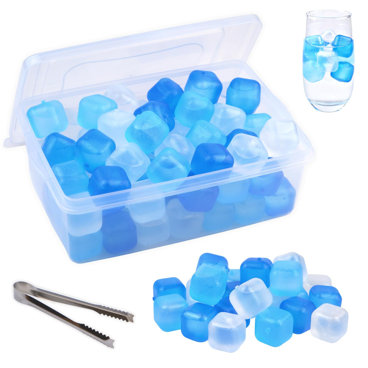 BYTTME reusable ice cubes with lid-bin for clean freezer storage