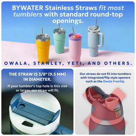 Bywater Stainless straw set shown in dishwasher-safe context