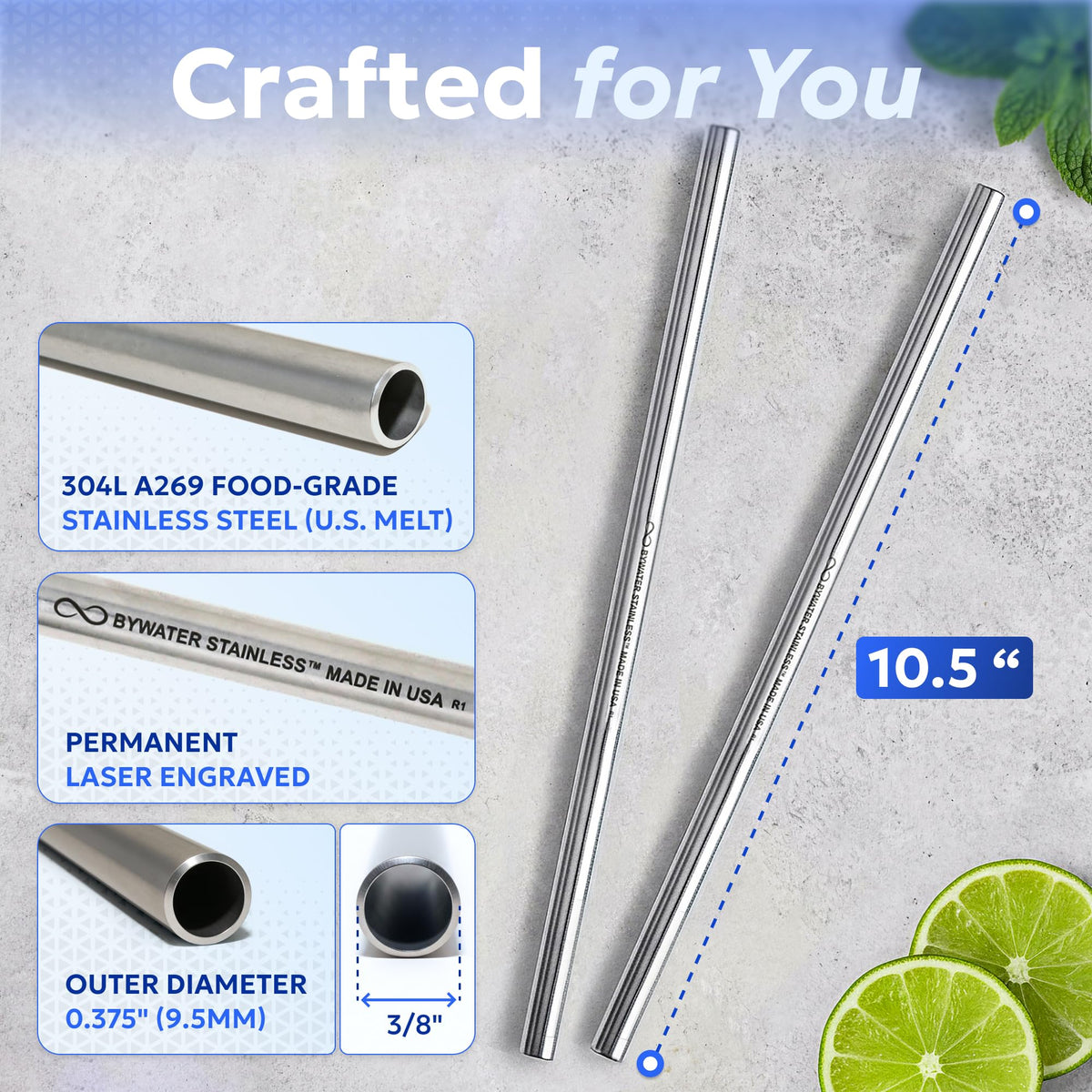 Bywater Stainless straw fits Yeti lid for easy use