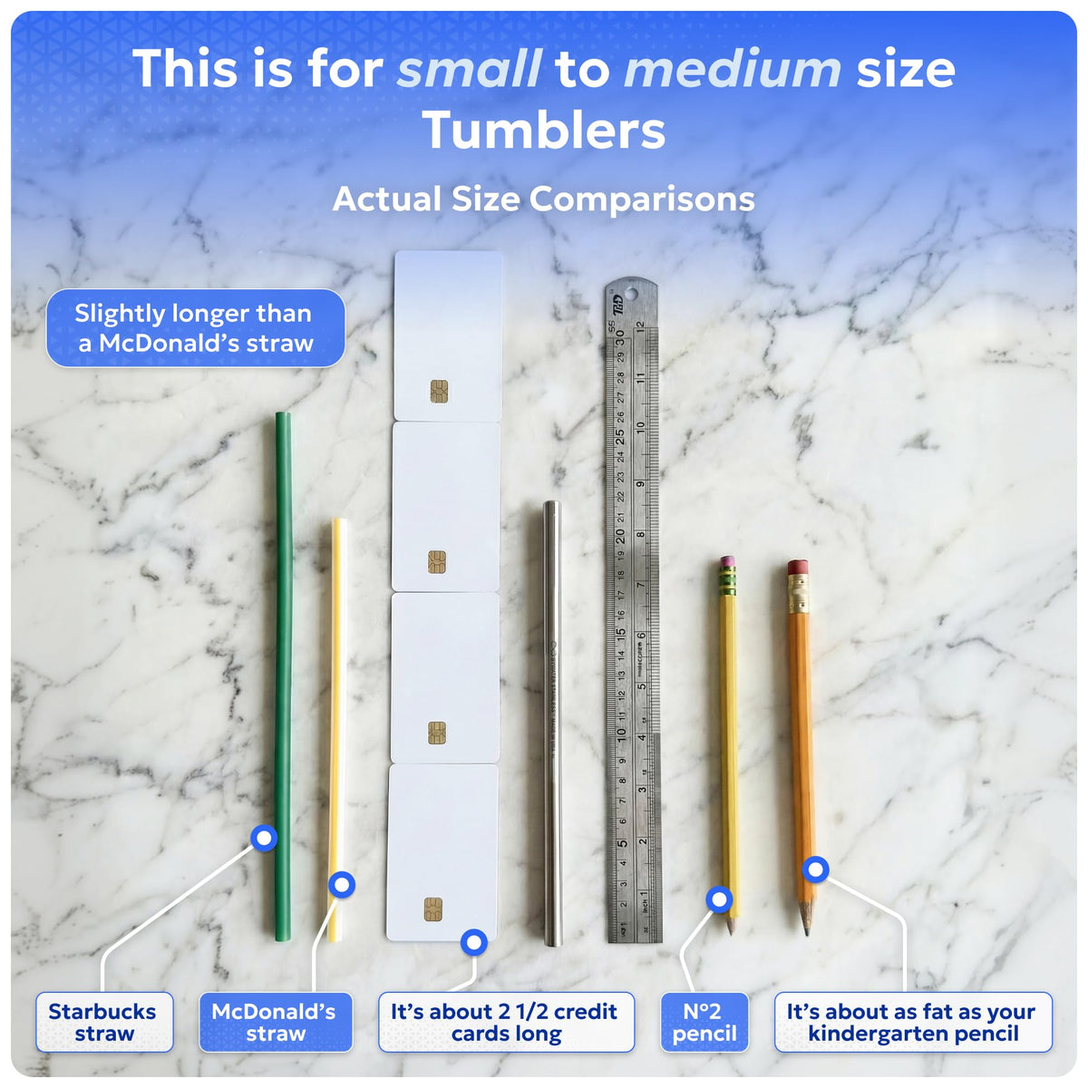 Bywater Stainless two-straw set, premium 304L steel for everyday reuse.