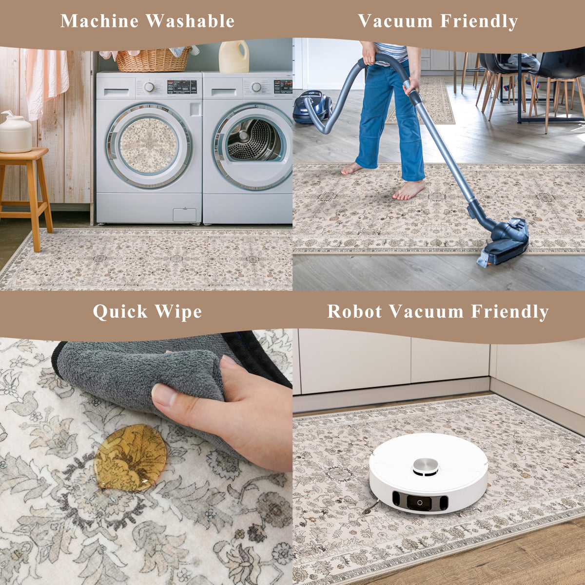 BYYVOO durable low-pile design withstands daily kitchen traffic.