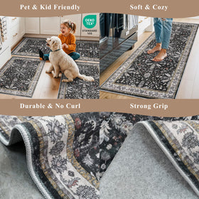 BYYVOO pet-friendly kitchen rug texture, soft underfoot for comfort.