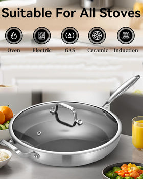 Bzayeat ceramic nonstick coating surface for effortless cleaning and healthier cooking