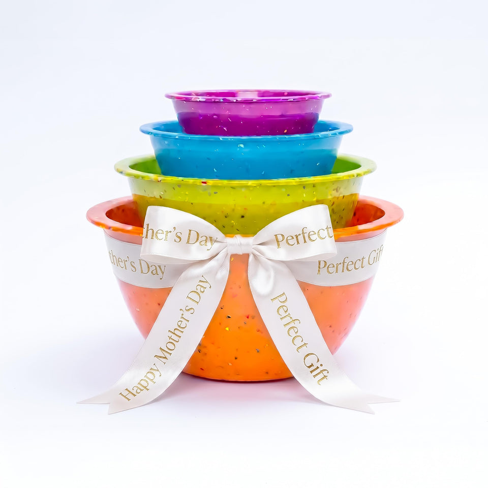 bzyoo Confetti nesting bowls 4qt: space-saving stack for easy prep