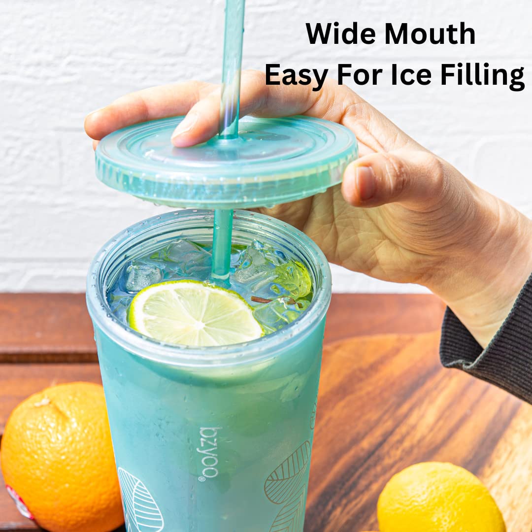Bzyoo SIP 24oz tumbler pearl green lid for easy sipping and style.