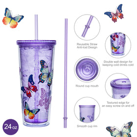 bzyoo SIP tumbler with lid and straw ready for use
