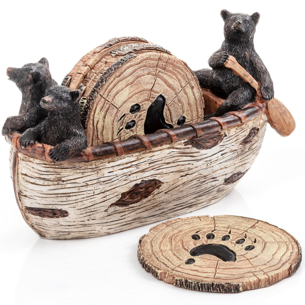 Cabin Obsession Bear Coasters six-pack for rustic cabin decor and entertaining guests